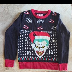 Festive Joker Kids Sweater - Black, Red, and Green